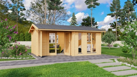 Minimalistic garden room with a gable roof ADELE 44 | 5.5x3.9m (18'1''x12'10'') 44mm