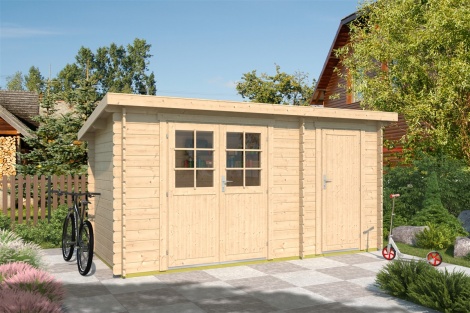 Garden workshop with a shed ANNIKA 28 B | 4.3 x 1.8 m (13'12'' x 5'11'') 28 mm