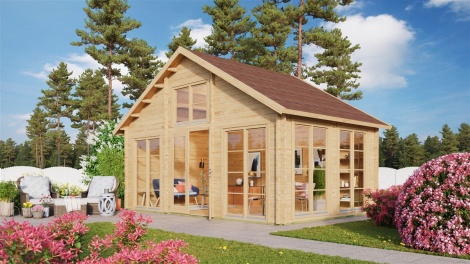 Family Log Cabin BERN 70 | 6.2 x 4.2 m (20'4'' x 13'9'') 70 mm