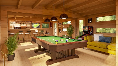 Garden Snooker Room with a bar DUNDEE 70 A | 10.04m x 5.24m (32,94' x 17'06'') 70mm