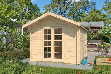 A simple shed with a double door, LEXI 44 H | 3.4m x 4.4m (11' 2'' x 14' 5'') 44mm