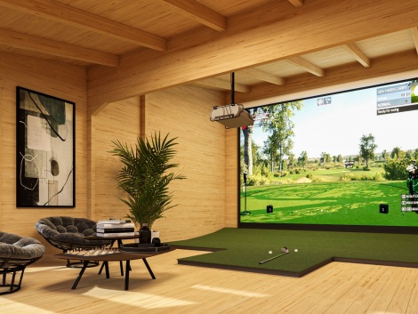 Golf Simulator Room Caddie 70 A | 7.4 x 5.9m (24'3" x 19'4")